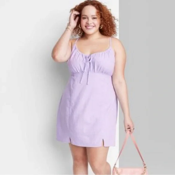 wild fable Dresses Wild Fable Womens Ruched Linen Slip Dress